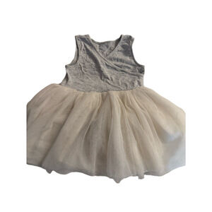 Baby Girls Old Navy Grey Cream Tutu Casual Dress 12-18 Months